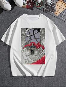 Figura heroica rodeada de energía mística y nubes simbolizando poder interior y sabiduría en el camino de la transformación, camiseta de mujer  cómoda y moderna para uso diario - Blanco - Ver 3