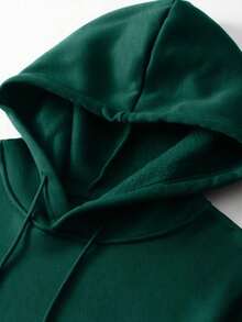 Men's Hoodie, Compass And Wings Print, Loose Fit, With Adjustable Drawstring, Autumn/Winter - 綠色 - 查看 4