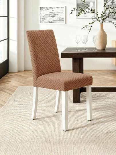 Bộ 1/4/6 vỏ bọc ghế chữ L bằng vải jacquard màu trơn, phong cách tối giản hiện đại, co giãn, vừa vặn với mọi loại ghế, bền và chống bám bẩn, phù hợp cho gia đình, phòng ăn, nhà bếp, khách sạn và tiệc tùng, thân thiện với thú cưng.