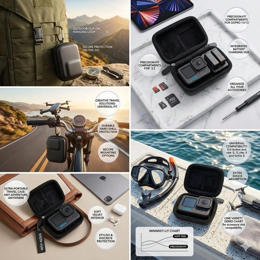 Portable Camera Storage Bag For 13 12 D JI Action 5 Pro 4 3 Protective Carry Case Accessory