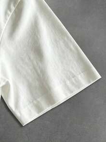 Manfinity  Camiseta De Hombro Caído Con Diseño Oversized Para Hombres - Burdeos - Ver 4