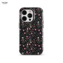 [24h Versand aus DE]Apple 17 16 promax Tanzendes Skelett Halloween Handyhülle für iPhone 17 16e 15 14 Pro Max,  Galaxy S25 S23,  Pixel 10 - Blumenmuster| SOC-HW15 23 24 25 26 Ultra Galaxy - Mattierte Oberfläche - Übersicht 11