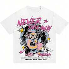 Camiseta estampada para hombre , estilo Y2K, corte holgado, unisex, de gran tamaño, con estampado de personajes, estilo retro de los 90, estilo callejero. XRSE - Blanco - Ver 12