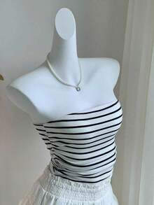 4 piezas Tops de camisola básicos y cómodos con fruncido para mujeres - Multicolor - Ver 4