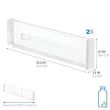 InterDesign Plastic Adjustable Deep In Drawer Dividers for Storage, Organization, Utensils, Kitchen, Dresser, Desk, Bathroom DrawersIntersignLinus6330 of, Includes 4 PiecesClear - Transparente - Ver 3