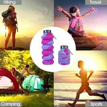 Generic Collapsible Sports Water Bottle, 500ml, Silicone, Reusable, Ideal For Travel, Sports, Camping, Hiking, Climbing - 1 - View 7
