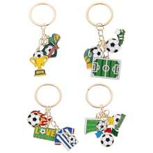 YQQFOMIYES Soccer Keychains 4 Pieces 2026 International Cup Durable Zinc Alloy Creative Sports Keychain For Backpack Gift For Fans Sporting Events2508 - 如圖所示 - 查看 1