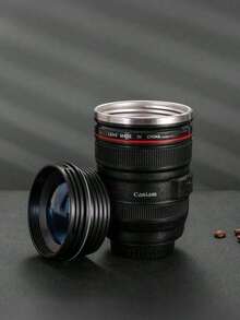 Camera Lens Shaped Mug, Creative Camera Lens Cup, Interesting Birthday Gift, Portable Insulated Cup With Lid, Suitable For Iced Coffee, Outdoor Travel, Camping, For Men, Women, Students, Photographers, Black - Multicolor - View 10