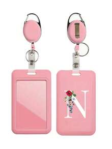 Pink Anti-Theft Card Holder With Pink Retractable Clip, Hard Plastic Card Protector With Thumb Slot, Expandable ID Card Holder, Medical Insurance Card Protector, Waterproof Medical/Bank/Social Security Card Protector - Multicolor - View 24