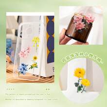 40 piezas/paquete Pegatinas florales de PET, materiales de decoración de flores para scrapbooking, diario, manualidades DIY - A - Ver 8
