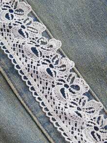 Jeans casuales de diseño sencillo con bolsillos delanteros y botones para mujer, para uso diario - Azul - Ver 4