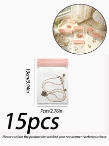 20 cái/40 cái/100 cái túi khóa kéo PVC trong suốt chống oxy hóa cho trang sức, túi nhựa 46 gauge để đóng gói nhẫn và phụ kiện trang sức, túi đựng bông tai và đồ trang trí, 2 cái hộp lưu trữ trên bàn, túi đựng trang sức, kệ tổ chức đa năng trên bàn - EVA màu hồng - Xem 30