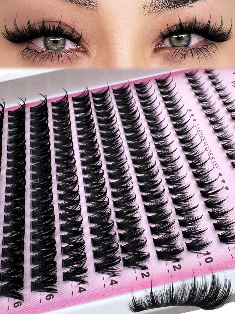 Spikes+60D+Lower Eyelashes Lash Clusters Long 6-18mm Lash Spikes Lower Eyelashes D/DD 238pcs Eyelash Clusters Volume Individual Lashes DIY Spiky Lash Extension Manga Cluster Eyelash Extensions Mink Strips Lashes Thick - DD - 查看 1