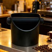 ABS Plastic Coffee Grounds Knock Box, Round Mini Knock Drawer For Semi-Automatic Coffee Machines - Black - View 1