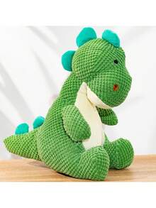 1 PC Cartoon Dinosaur Dog Toy, Plush Cat And Dog Toy For Self-Entertainment, Interactive Squeaky Bedtime Companion, Green, Pet Dog Toy, Durable, Teething, Teeth Cleaning, Interactive Training Toy - Multicolor - View 7