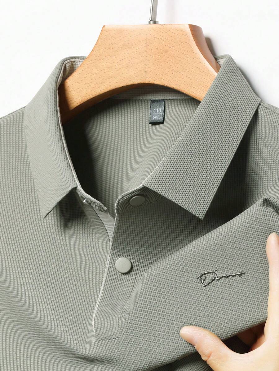 Áo polo tay ngắn chống nhăn Pro Man Wardrobe, chất liệu dán thoáng khí, thích hợp mặc đi làm và các hoạt động thường ngày. - màu xanh lá - Xem 1