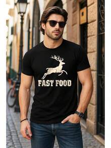 Camiseta Divertida de Caza de Comida Rápida TeeUnion – Regalo Humorístico con Gráficos de Ciervos para Cazadores JFW4 - Blanco - Ver 8