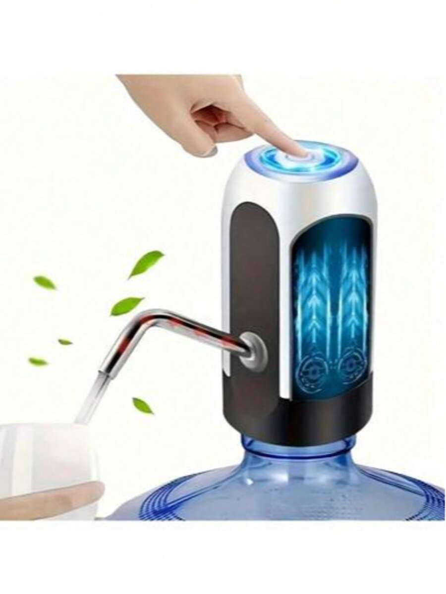 1pc, USB Rechargeable Portable WaterPump-Fits 3-5 Gallon Bottles, EasyAutomatic Dispensing For Camping & Home - Black - View 1