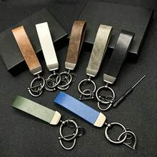 PU Leather Creative Minimalist Keychain Pendant, Personalized Key Chain Ring Wrist Strap Bag Charm, Vintage High-End Fashion Leather Key Holder Gifts For Mother, Father, Graduation, And Teacher - Multicolor - View 3