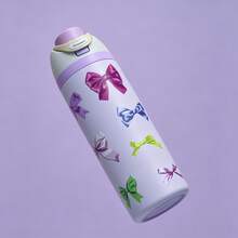 OWALA 24oz Insulated Water Bottle, Lockable Lid Stainless Steel FreeSip Bottle With Cute Multicolor Bow Design For Outdoor Activities - 白色 - 查看 5