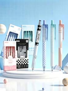 6pcs/Set Refreshing Neutral Pens, Student Stationery, Quick-Drying Smooth Retractable Pens For Office, School, Suitable For Students, Men And Women, Stationery, Drawing, Teachers, Classroom, Gifts For Birthday, Holiday, Back To School Essentials - Sets - View 1