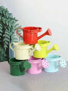 1pc Metal Garden Watering Can, Small Watering Pot, Portable Mini Watering Pot Suitable For Indoor Potted Plants And Garden Flowers - Multicolor - View 2