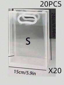 20pcs Reusable Clear PP Gift Packaging Bags With Clear Handles, No Ribbons Included. Transparent Gift Bags For Bridal Party, Wedding, Birthday, Shopping, Easter, Christmas, Holiday Party Supplies & Simple Home Decor - Multicolor - View 14