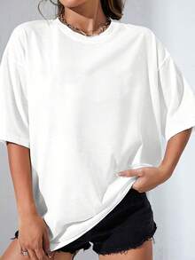 1 Women's T-Shirt With A Fun Print - Short Sleeves, Crew Neck, Loose Fit, Machine Washable, Comfortable For All Seasons, Suitable For Casual Wear. | Loose Fit | Durable Print, Suitable For Various Holiday Gifts, Shipped From A Local Warehouse, 180g 100% Cotton. - 白色 - 查看 2