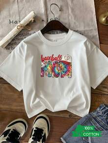 Camiseta de Cuello Redondo para Mujer con Estampado de Letras de Anime, Diseño Sencillo, Cómoda y Transpirable, Ideal para Uso Diario Casual y Versátil, que Muestra un Estilo Natural y Elegante, Imprescindible para Fiestas de Verano, Envío Local - Blanco - Ver 10