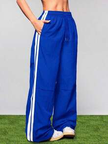 Pantalones deportivos de moda para mujer, aptos para el verano - Azul - Ver 6