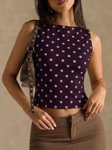 Camiseta de tirantes ajustada a rayas para mujer, ropa de verano y otoño para mujer, ropa de invierno para mujer, disfraces de Halloween, top marrón, top a rayas - Granada - Ver 7