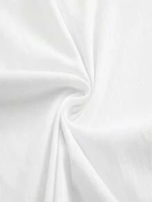 1 pieza de camiseta de manga corta de moda casual para hombres y mujeres, con cuello redondo y estampado de algodón puro. Versátil, fácil de combinar, adecuada para uso diario, estilo urbano, ropa de vacaciones y de fin de semana. - [Blanco] - Ver 5
