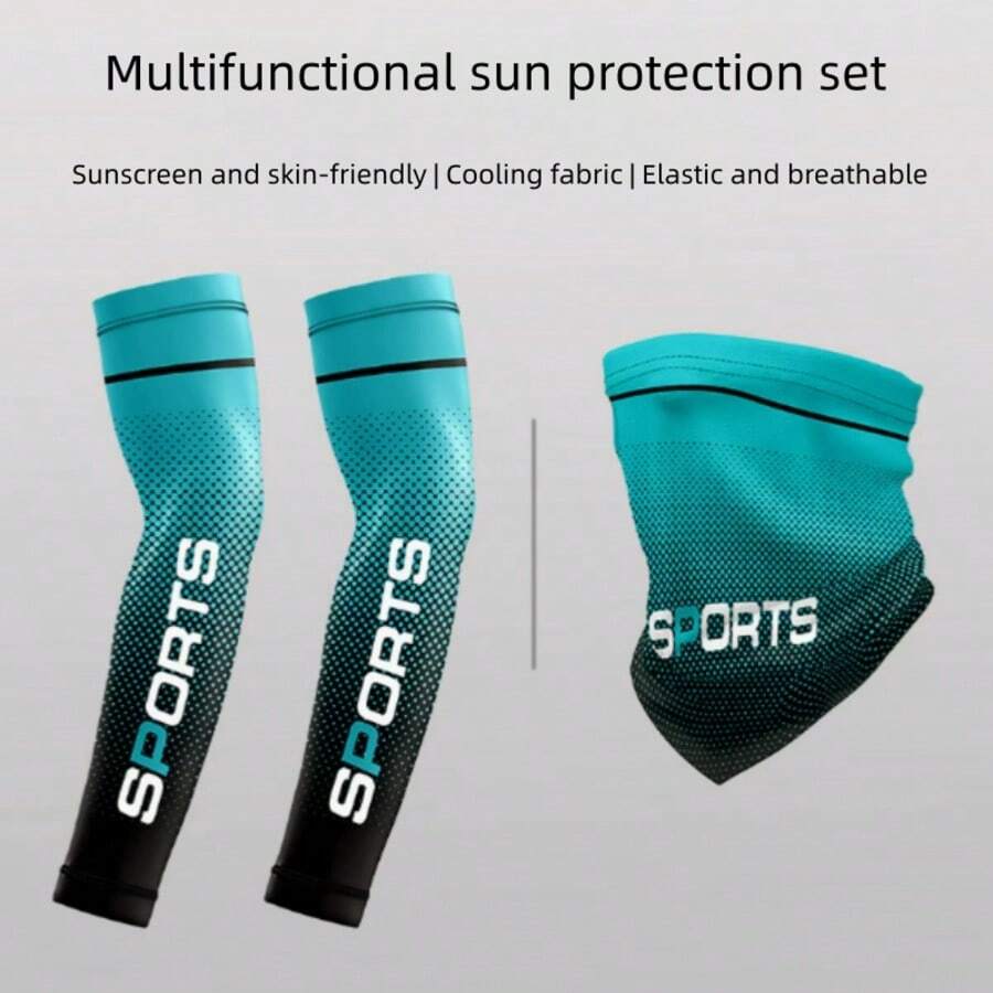 Summer Fashion Ice Silk Arm Sleeves, UV Protection, Cooling, Non-Slip, Suitable For Outdoor Sports, Cycling, Unisex - Multiple Styles - View 1