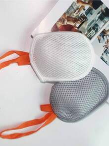 1pc Soft Soap Bag Foaming Mesh Pouch Bathing Foam Net Bag Scrubbing Drawstring Soap Holder - White - View 4