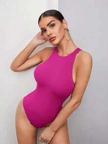 Body De Color Liso - Rosa Fucsia - Ver 6
