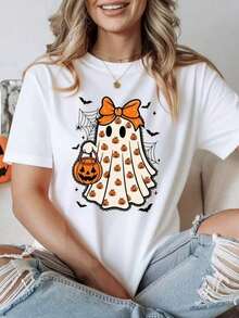 1 Sexy Casual Party Elegant Sweet High Elasticity Beach Night Out Vacation Wedding Sporty College Holiday Office Home Daily Date Birthday Party Baby Shower Summer Halloween Pumpkin Print - 白色底橙色 - 查看 9