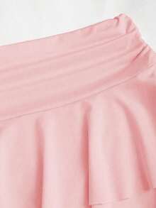 Conjunto de top de tirantes y minifalda plisada y con decoración de flores metálicas para mujer, ideal para el verano - Rosa vieja - Ver 8