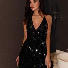 Women Midi Dresses - Navy Blue - View 5