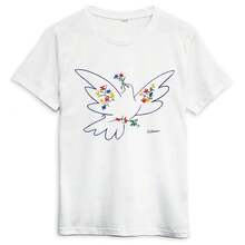 Camiseta Pablo Picasso Paloma de la Paz, 100% Algodón, para Hombre y Mujer, Todas las Tallas (ISK-902651) - alta calidad - Negro - Ver 3