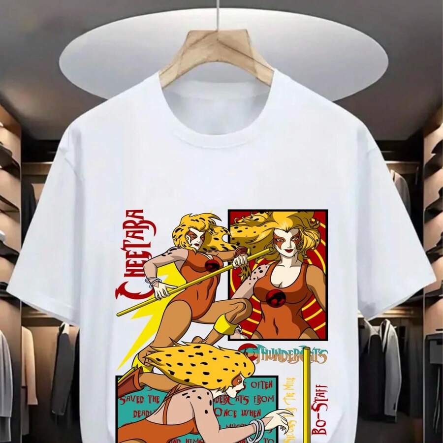Camiseta de anime y manga vintage Cheetara Cartoon T1EE220g Cla-ssic Cotton T-Shirt - UniS-ex - The Shirt You A-lways NeededSuitable for all people, whether woM-en or M-enhigh-quality durable fabric suitable for all seans,ft to the touch but built to lastBreathabletops woM.en fall outfiT.S for woM.en vaC.Ation outfiT.S woM.en Easter, St. Patrick's Day costume - Blanco - Ver 1