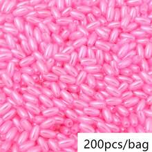 200颗4x8毫米彩虹米粒仿珍珠珠椭圆形仿ABS仿珍珠珠，适用于珠宝制作、工艺品制作、服装缝纫、服饰珠子 - 均碼 - 查看 21