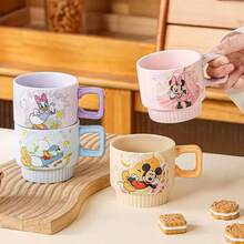 Disney Tazas apilables de cerámica de 400ml con diseño de Mickey y Minnie, tazas de café/té de alta calidad con coloridos esmaltes, juego de regalo creativo de té de la tarde para niñas - Multicolor - Ver 3