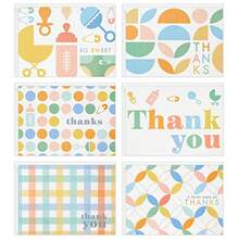 Hallmark Surtido de tarjetas de agradecimiento para bebé pastel retro 48 tarjetas con sobres - como en la imagen - Ver 1