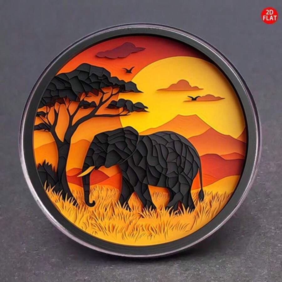 2D平面 - 1件2D平面胸針，靈感來自非洲沙漠日落，獨特花卉胸針，可用作時尚徽章裝飾背包、衣物、領口和帽子。這款多功能時尚配件確保您在任何場合都感到特別