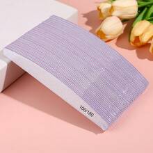 Bộ 50 dũa móng tay hình lưỡi liềm chuyên nghiệp, độ nhám 100/180, độ cứng cao, bền bỉ, bộ dụng cụ đánh bóng đa chức năng, tiết kiệm và tiện lợi. - Hồng - Xem 6