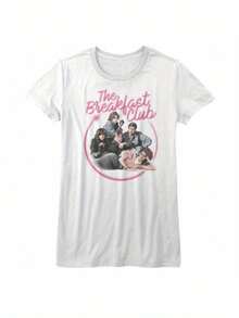 Camiseta blanca para jóvenes con foto aerografiada de The Breakfast Club - Negro - Ver 1