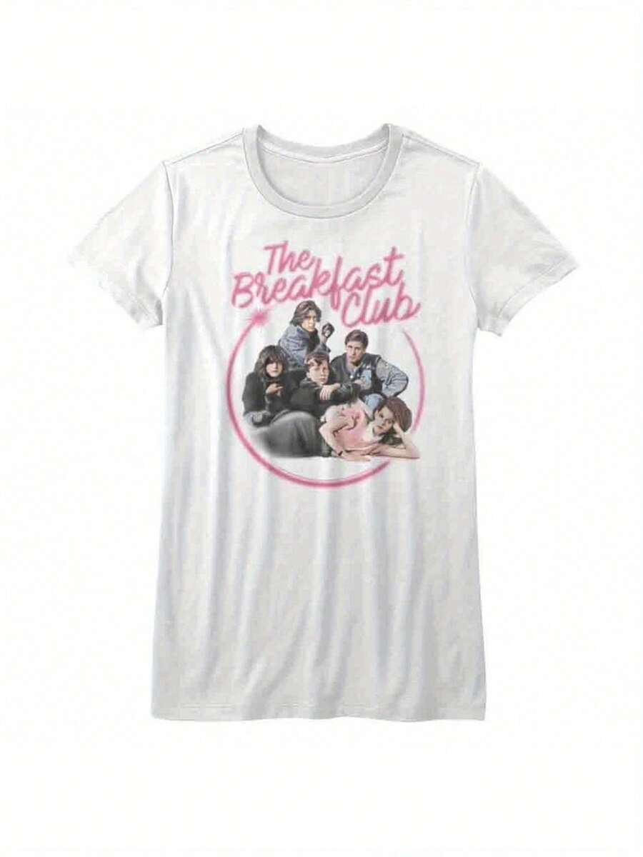 Camiseta blanca para jóvenes con foto aerografiada de The Breakfast Club - Negro - Ver 1