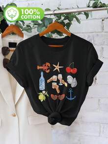 Women T-Shirts - Black - View 6