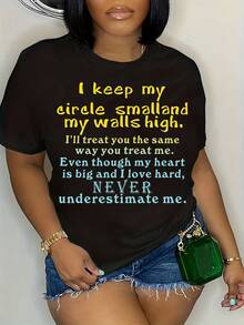 Women's Simple Everyday T-Shirt - Hitam - View 1