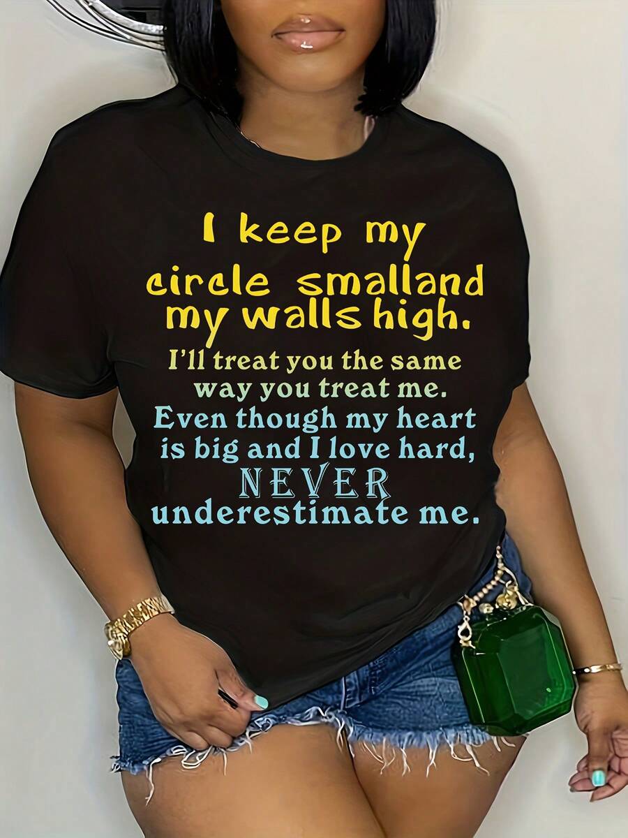 Women's Simple Everyday T-Shirt - Hitam - View 1